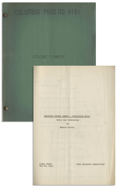 Moe Howard's Personally Owned and Signed Script for The Three Stooges 1951 Film ''Merry Mavericks'' -- With Moe Howard's Signature & Hand Annotations